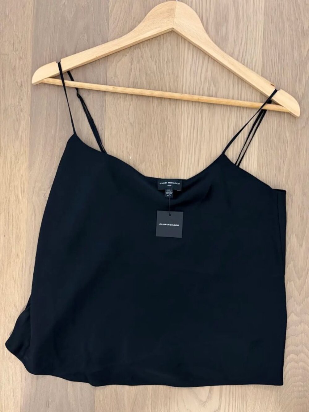 Club Monaco 100% Silk Camisole Black NWT Size Small